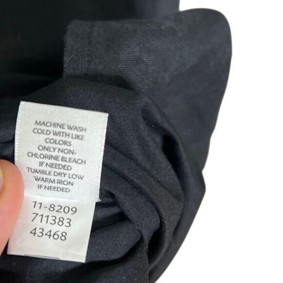 J. Jill 100% Linen Eyelet Embroidered Short Sleeve Mini Dress Black Size Small - Picture 8 of 9